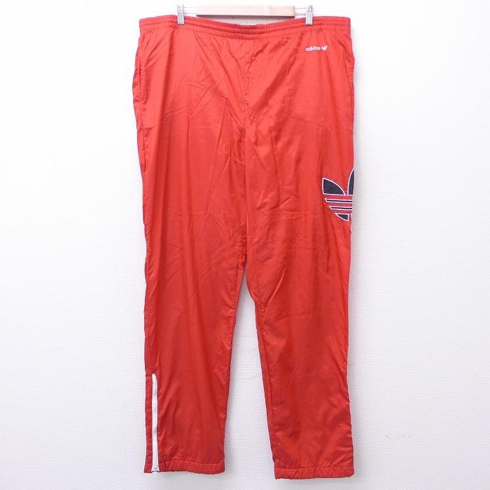W36 古着 ナイロン パンツ 90s アディダス Adidas ロゴ リーフ トレフォイル 赤 レッド Spe nov13 中古 メンズ ボトムス ロング Pasw 古着屋rushout 通販 Yahoo ショッピング