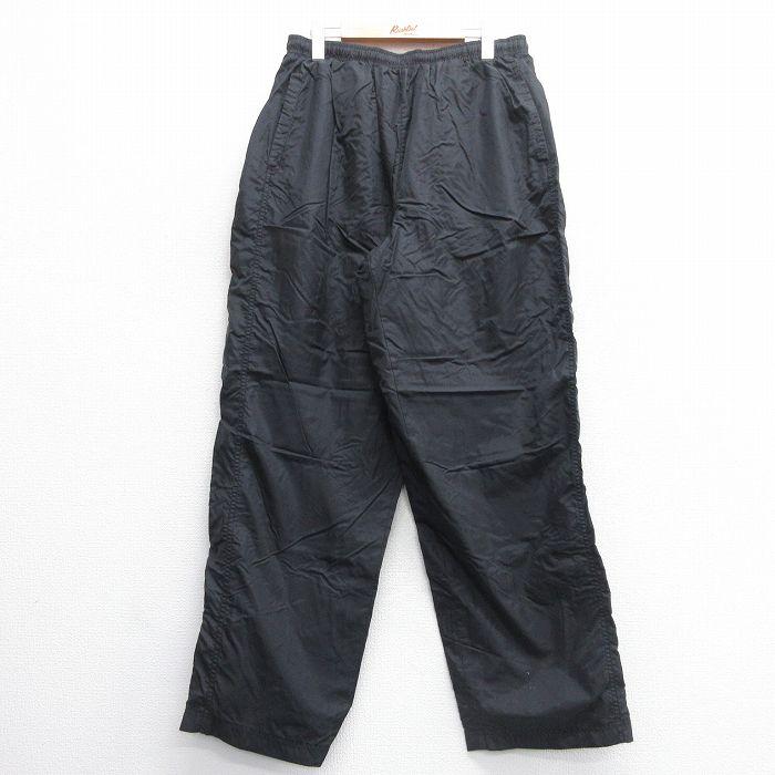 W36/古着 ナイロン パンツ メンズ 黒 ブラック 25may09 中古 ボトムス