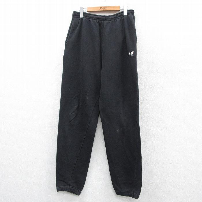 W35/古着 スウェット パンツ メンズ BIGDOGS ワンポイントロゴ 黒