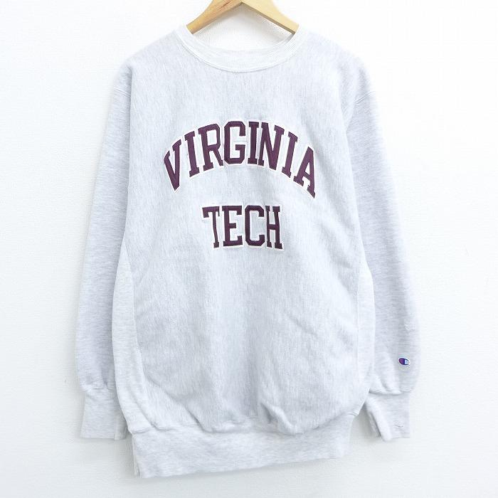 Champion XL/古着 長袖 チャンピオン リバースウィーブ 90s バージニア  