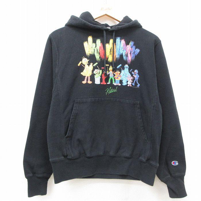 チャンピオン リバースウィーブ スウェット　パーカー　セサミストリート　エルモ Champion（チャンピオン） M/古着 長袖 リバースウィーブ パーカー