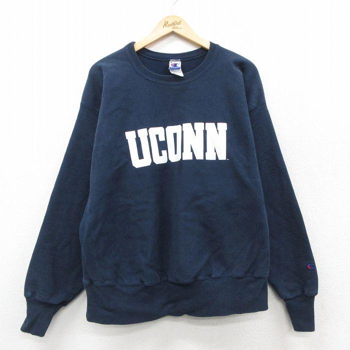 チャンピオン リバースウィーブ 90s UCONN USA製 XL XL/古着 長袖 チャンピオン Champion リバースウィーブ メンズ 90年代