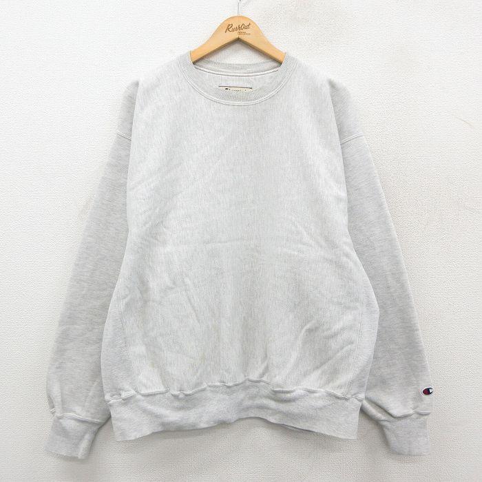 XL/古着 長袖 チャンピオン Champion リバースウィーブ メンズ 00年代 00s 無地 大きいサイズ クルーネック 薄グレー 霜降り【spe】 26jan29 Champion（チャンピオン） XL/古着 長袖 リバースウィーブ メンズ 00