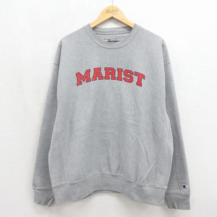 XL/古着 長袖 チャンピオン Champion リバースウィーブ メンズ 00年代 00s MARIST 染込プリント 大きいサイズ クルーネック グレー 霜降り 26jun24 Champion（チャンピオン） XL/古着 長袖 リバースウィーブ メンズ 00