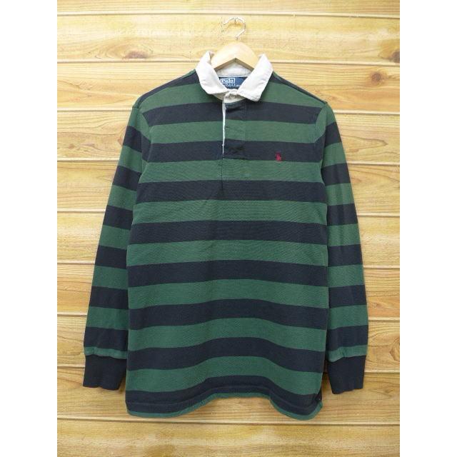 M 古着 長袖 ラガー シャツ ラルフローレン Ralph Lauren ロゴ 緑 グリーン ボーダー 18jun01 中古 メンズ トップス Shbd 古着屋rushout 通販 Yahoo ショッピング
