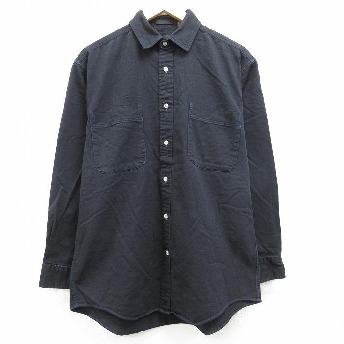 L 古着 長袖 ブランド シャツ 90s コットン エディーバウアー 黒 ブラック デニム oct26 中古 メンズ トップス Shbd 古着屋rushout 通販 Yahoo ショッピング