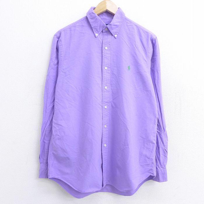 L 古着 ラルフローレン Ralph Lauren 長袖 ブランド シャツ メンズ ワンポイントロゴ コットン ボタンダウン 紫 パープル 21jun29 中古 トップス Shbd 古着屋rushout 通販 Yahoo ショッピング