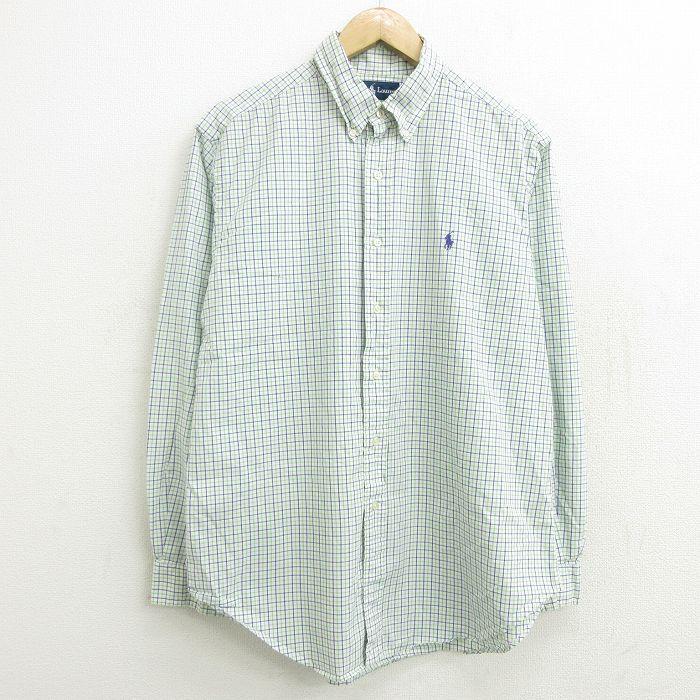 Xl 古着 ラルフローレン Ralph Lauren 長袖 ブランド シャツ メンズ 90s ワンポイントロゴ コットン ボタンダウン 緑他 グリーン チェック 21jul27 中古 トップ Shbd 古着屋rushout 通販 Yahoo ショッピング