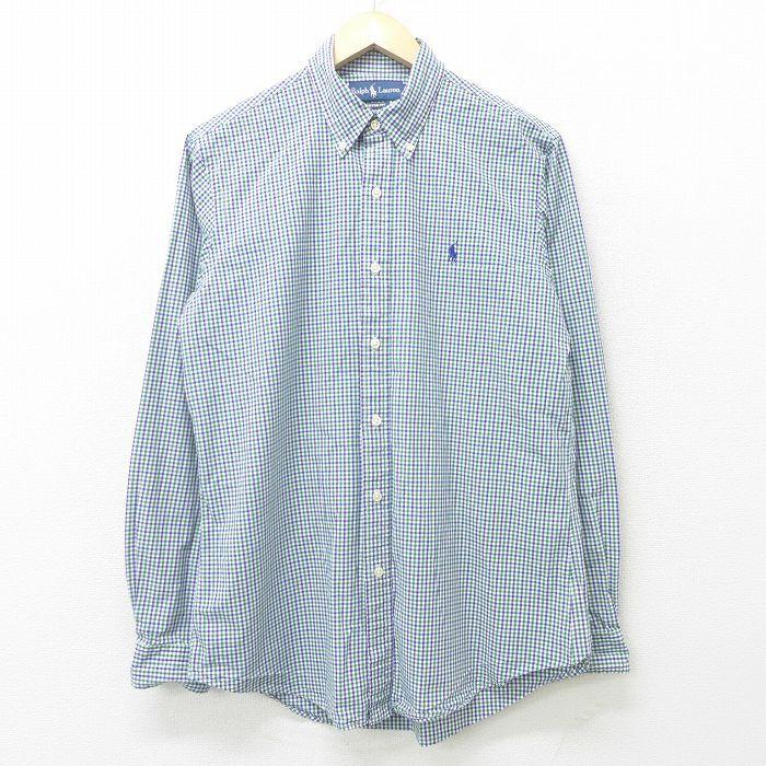 L 古着 ラルフローレン Ralph Lauren 長袖 ブランド シャツ メンズ 90s ワンポイントロゴ コットン ボタンダウン 白他 ホワイト チェック 21aug04 中古 トップス Shbd 古着屋rushout 通販 Yahoo ショッピング