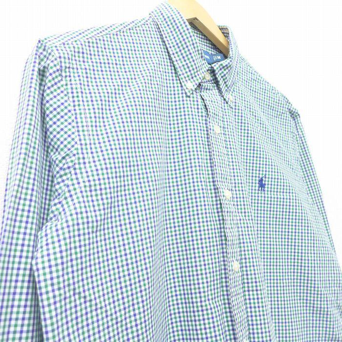 L 古着 ラルフローレン Ralph Lauren 長袖 ブランド シャツ メンズ 90s ワンポイントロゴ コットン ボタンダウン 白他 ホワイト チェック 21aug04 中古 トップス Shbd 古着屋rushout 通販 Yahoo ショッピング