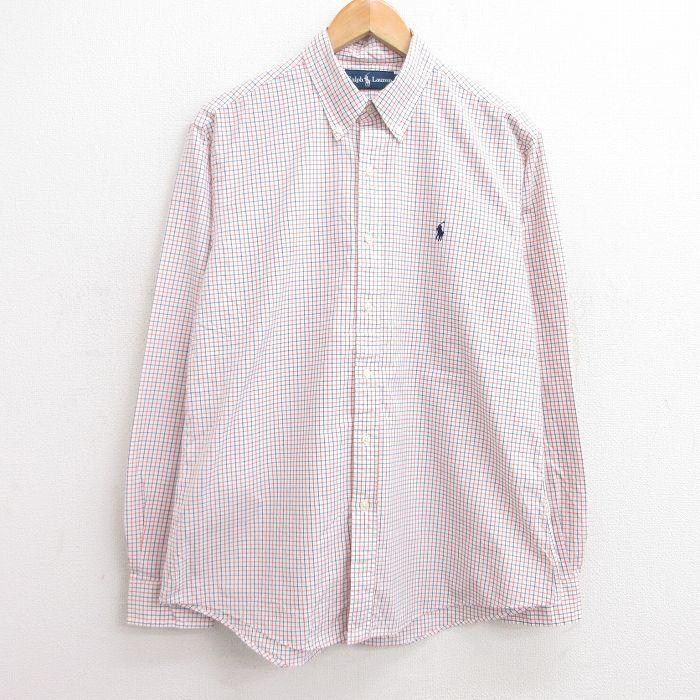 Xl 古着 ラルフローレン Ralph Lauren 長袖 ブランド シャツ メンズ 90s ワンポイントロゴ コットン ボタンダウン オレンジ他 チェック 21aug11 中古 トップス Shbd 古着屋rushout 通販 Yahoo ショッピング