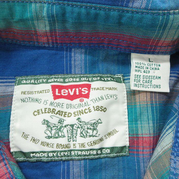 XL/古着 リーバイス Levis 長袖 ブランド シャツ メンズ 00s 大きいサイズ コットン 青他 ブルー チェック 23aug17 中古 トップス｜furugiyarushout｜07