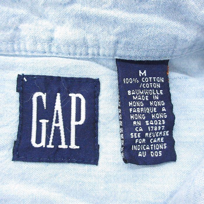 L/古着 ギャップ GAP 長袖 ブランド シャツ メンズ 90s コットン 薄紺 ネイビー 23sep18 中古 トップス｜furugiyarushout｜03