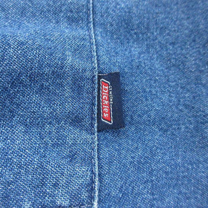 XL/古着 ディッキーズ Dickies 長袖 ブランド シャツ メンズ コットン ボタンダウン 紺 ネイビー デニム 24may08 中古 トップス｜furugiyarushout｜04