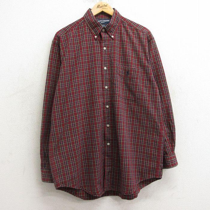 XL/古着 ラルフローレン 長袖 ブランド シャツ メンズ 90s ゴルフ ワン 