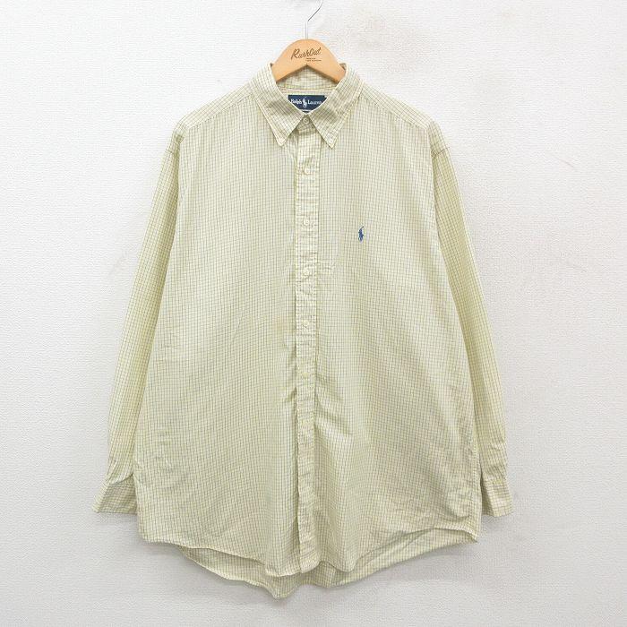 XL/古着 ラルフローレン 長袖 ブランド シャツ メンズ 90s ワン 
