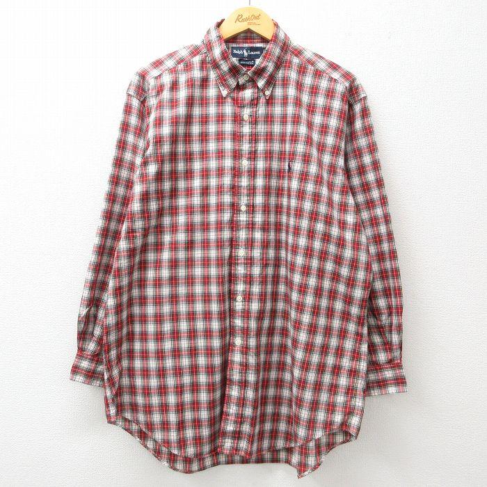 XL/古着 ラルフローレン 長袖 ブランド シャツ メンズ 90s ワン 