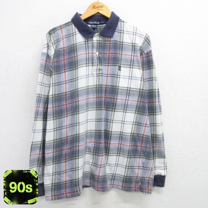 NAUTICA（ノーティカ） XL/古着 長袖 ブランド ポロ シャツ メンズ 90s 