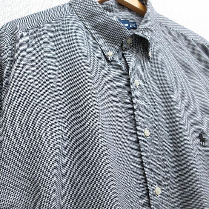 90s ラルフローレン ウールコットンシャツ XL USA製 90s ラルフローレン BLAIRE ワンポイント ボタンダウン コットン