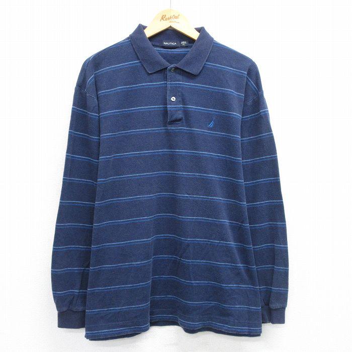 NAUTICA（ノーティカ） XL/古着 長袖 ブランド ポロ シャツ メンズ 