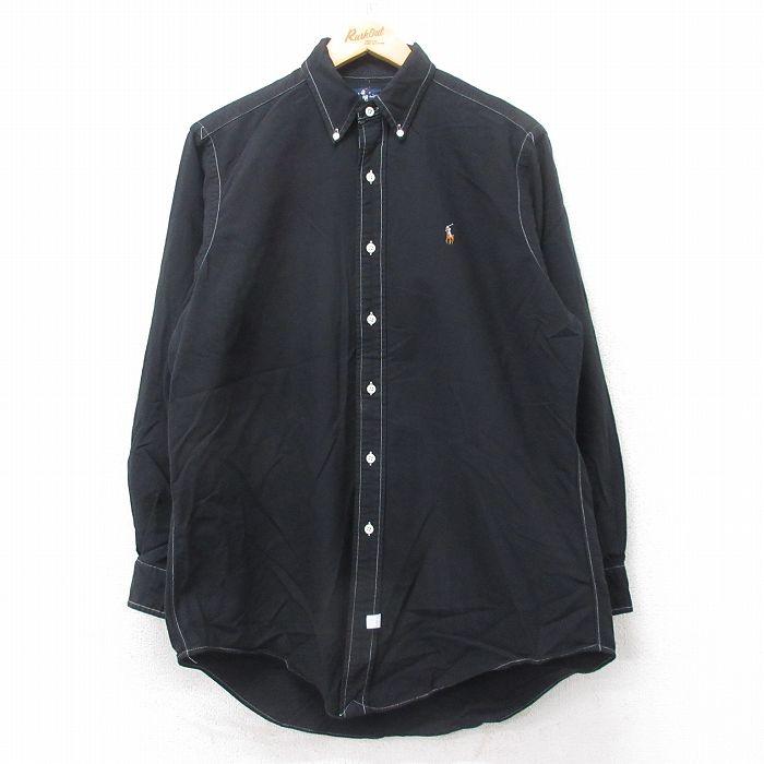 XL/古着 ラルフローレン 長袖 ブランド シャツ メンズ 90年代 90s ワンポイントロゴ BIG SHIRT オックスフォード コットン ボタンダウン ベージュ【spe】 26jul04 POLO RALPH LAUREN（ポロ・ラルフローレン） XL/古着 ラルフローレン