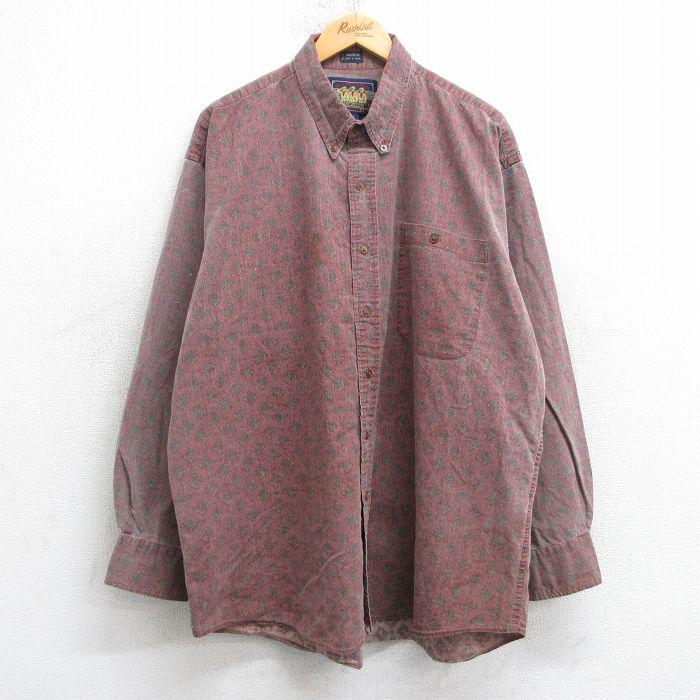 XL/古着 ラルフローレン チャップス 長袖 ブランド シャツ メンズ 80