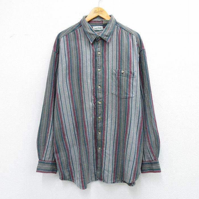 80s-90s L.L.Beanエルエルビーン ストライプ 長袖シャツ USA製 704fee7906aadee81d58686d2ae3bf