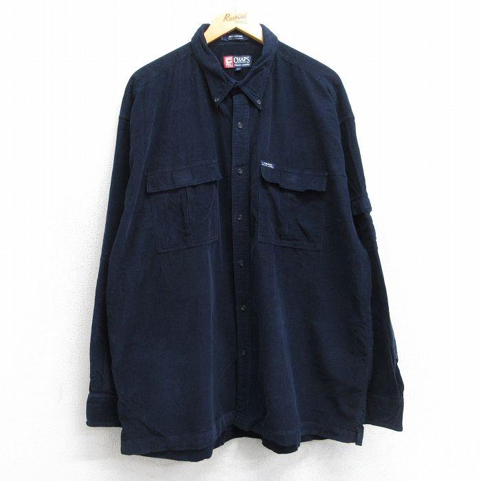 XL/古着 ラルフローレン チャップス 長袖 ブランド シャツ メンズ 90