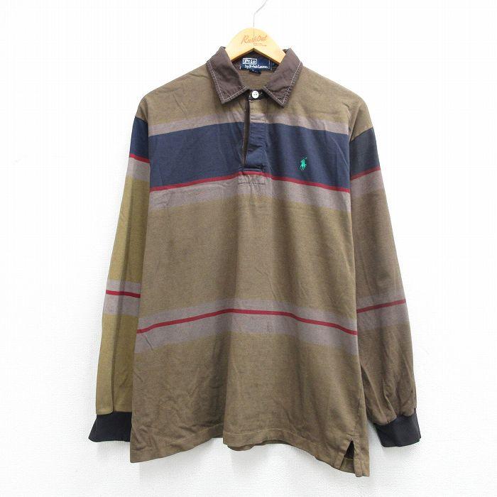 90's ラルフローレン×サンモリッツ ワールドカップ 長袖 ラガーシャツ POLO RALPH LAUREN（ポロ・ラルフローレン） L/古着 ラルフローレン