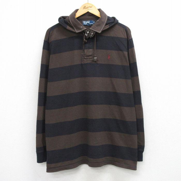 XL/古着 ラルフローレン 長袖 ブランド ラガー シャツ パーカー メンズ 