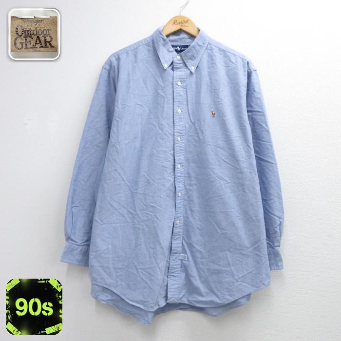 M 　90s Ralph Laurenラルフローレン 長袖シャツ ボタニカ POLO RALPH LAUREN（ポロ・ラルフローレン） XL/古着 ラルフローレン