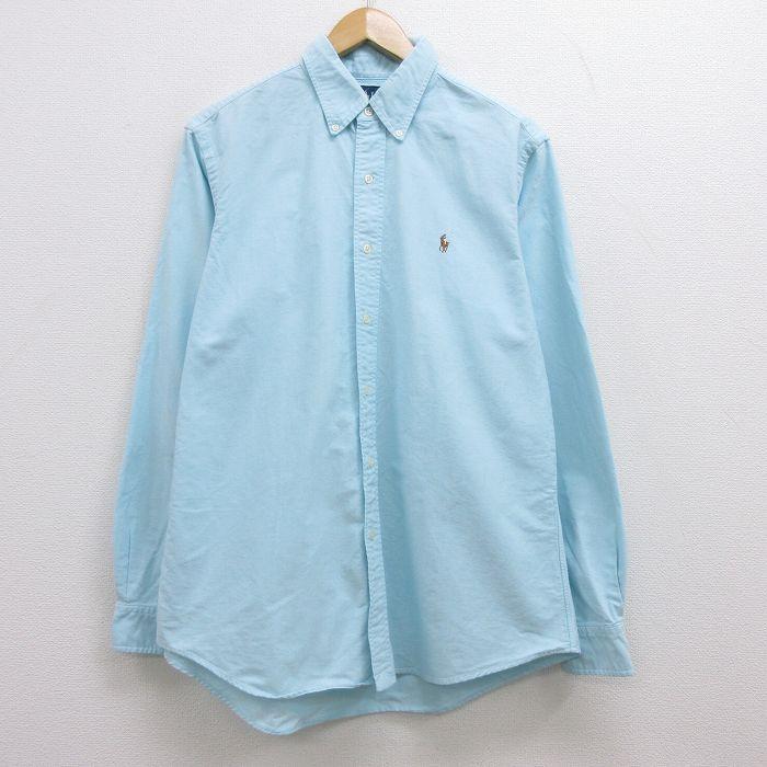 L 古着 ラルフローレン Ralph Lauren Ralph Lauren 長袖 ブランド シャツ メンズ 90s ワンポイントロゴ オックスフォード コットン ボタンダウン 水色 21sep29 Shbd 古着屋rushout 通販 Yahoo ショッピング