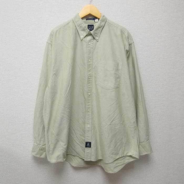 Xl 古着 ギャップ Gap 長袖 ブランド シャツ メンズ オックスフォード 大きいサイズ コットン ボタンダウン ベージュ カーキ 21oct25 中古 在庫あり