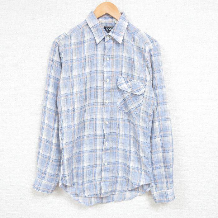 S 古着 ギャップ Gap 長袖 ブランド シャツ メンズ 80s ボタンダウン 薄紺他 ネイビー チェック 22feb10 中古 トップス Shbd 古着屋rushout 通販 Yahoo ショッピング