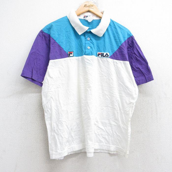 FILA（フィラ） L/古着 半袖 ブランド ポロ シャツ メンズ 90s ワン
