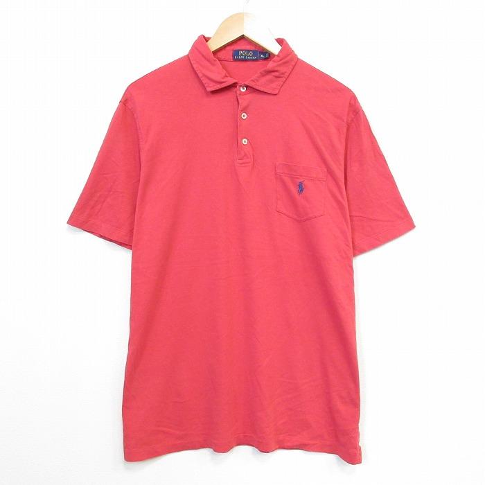 新品未使用⭐︎ポロラルフローレン半袖赤ポロシャツXL XL/古着 ラルフローレン 半袖 ブランド ポロ シャツ メンズ ワン