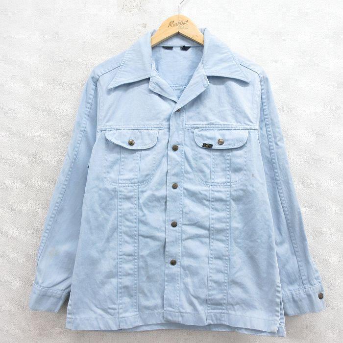 Lee（リー） M/古着 長袖 シャツ ジャケット メンズ 70年代 70s 水色