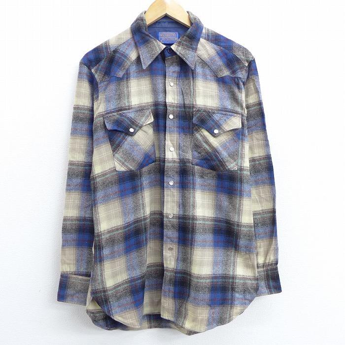L 古着 長袖 ウール ウエスタン シャツ 80s ペンドルトン Pendleton ベージュ他 カーキ チェック dec08 中古 メンズ トップス Shne 古着屋rushout 通販 Yahoo ショッピング