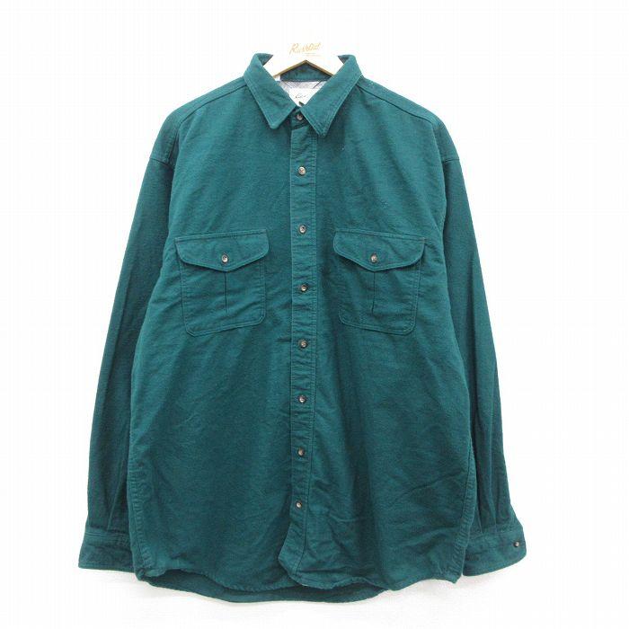 Eddie Bauer（エディーバウアー） XL/古着 長袖 フランネル シャツ