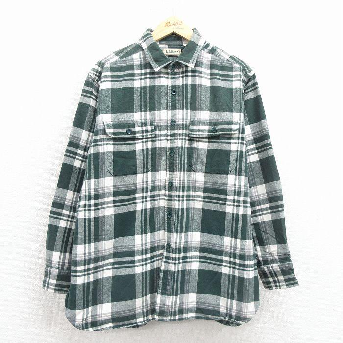 L.L.Bean（エルエルビーン） XL/古着 長袖 フランネル シャツ メンズ