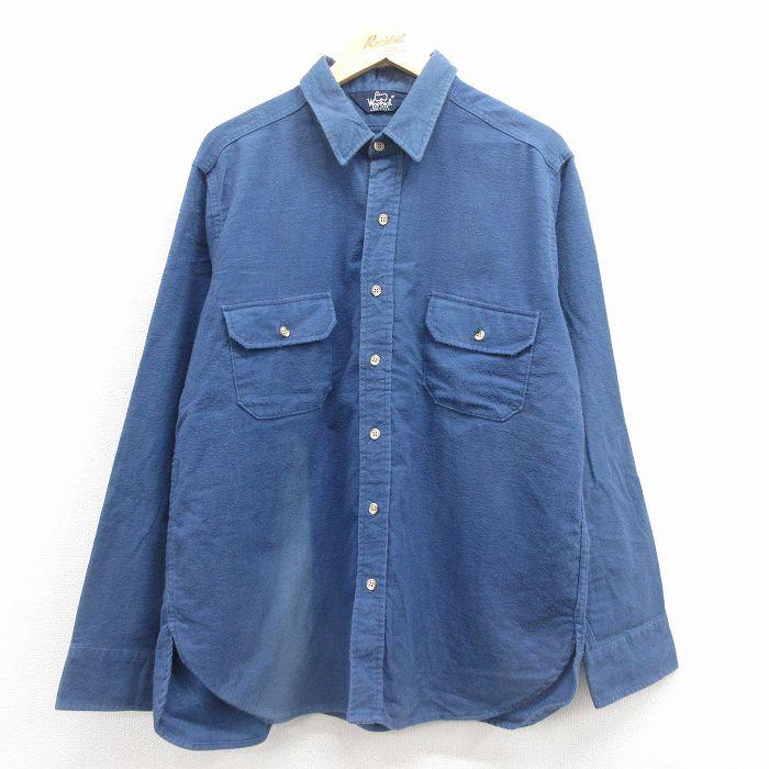 【20%OFF】XL/古着 ウールリッチ 長袖 フランネル シャツ メンズ 90年代 90s コットン USA製 紺 25dec06 2OF | WOOLRICH