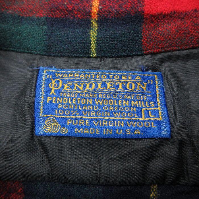 L/古着 ペンドルトン 長袖 ウール シャツ メンズ 80年代 80s USA製 赤