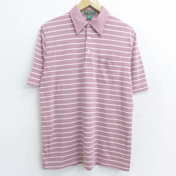 L 古着 グランドスラム マンシングウェア 半袖 ポロ シャツ メンズ 90s ペンギン ピンク系 ボーダー 21jun16 中古 トップス Shp 古着屋rushout 通販 Yahoo ショッピング
