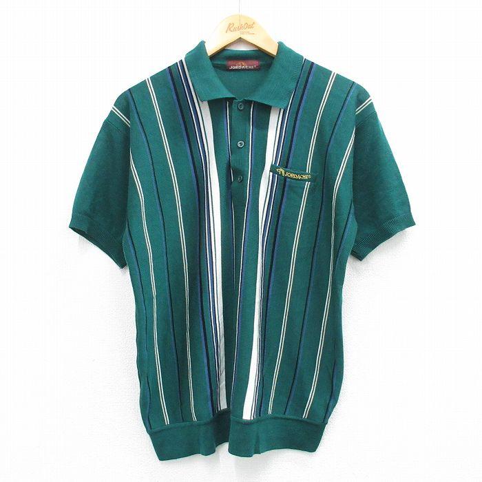 Ralph Lauren 90s〜00s ポロニット　バーガンディ×グリーン POLO RALPH LAUREN（ポロ・ラルフローレン） 【50%OFF】L/古着 半袖
