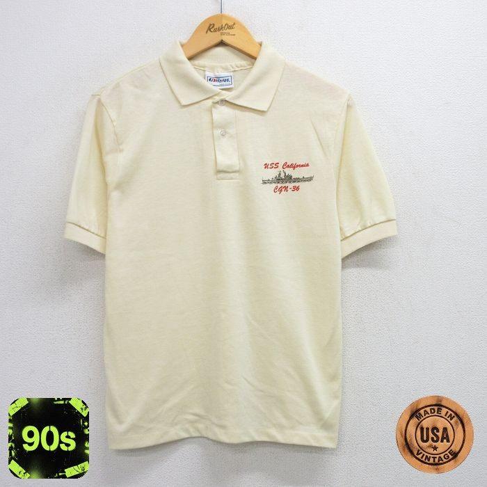 Hanes（ヘインズ） 【50%OFF】M/古着 半袖 ポロ シャツ メンズ 90s 
