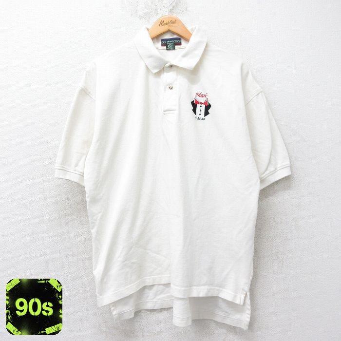 MARK XL/古着 半袖 ポロ シャツ メンズ 90s Mark 鹿の子 大きいサイズ