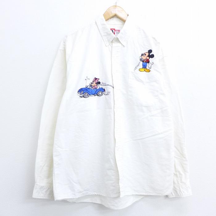 Xl 古着 長袖 シャツ 90s ディズニー Disney ミッキー Mickey Mouse ミニー 刺繍 コットン 白 ホワイト ボタンダウン Spe aug07 中古 メンズ トップス Shr 古着屋rushout 通販 Yahoo ショッピング