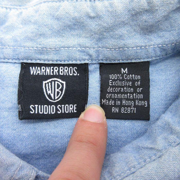 ルーニーテューンズ 刺繍 デニム シャツ ワーク 長袖 M スーパーセール