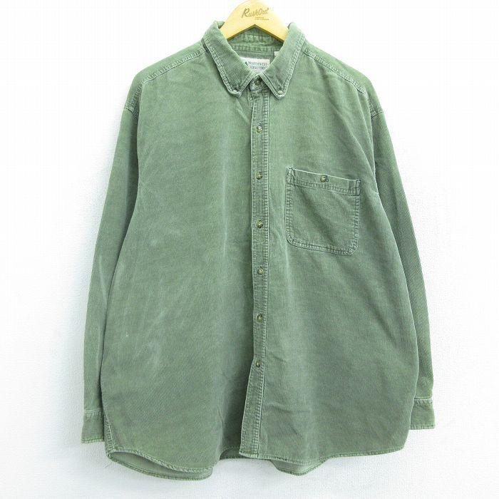 XL/古着 長袖 シャツ メンズ 00s コーデュロイ 大きいサイズ コットン ボタンダウン 緑 グリーン 22apr05 中古 トップス :shr22031044:古着屋RUSHOUT - 通販 - Yahoo!ショッピング