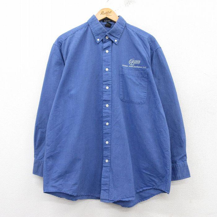 XL/古着 長袖 シャツ メンズ HUDSON GROUP 薄紺 ネイビー 25feb26 中古 